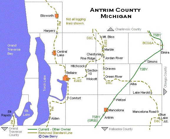 Michiganrailroads Com Antrim County Maps 05
