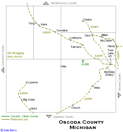 Oscoda County Map