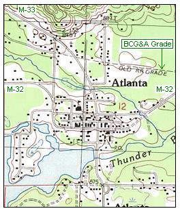 USGS Atlanta MI railroad map