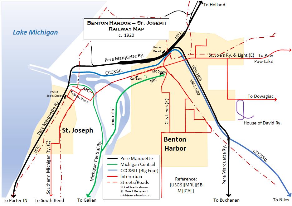 Benton Harbor St. Joseph Railroad Map