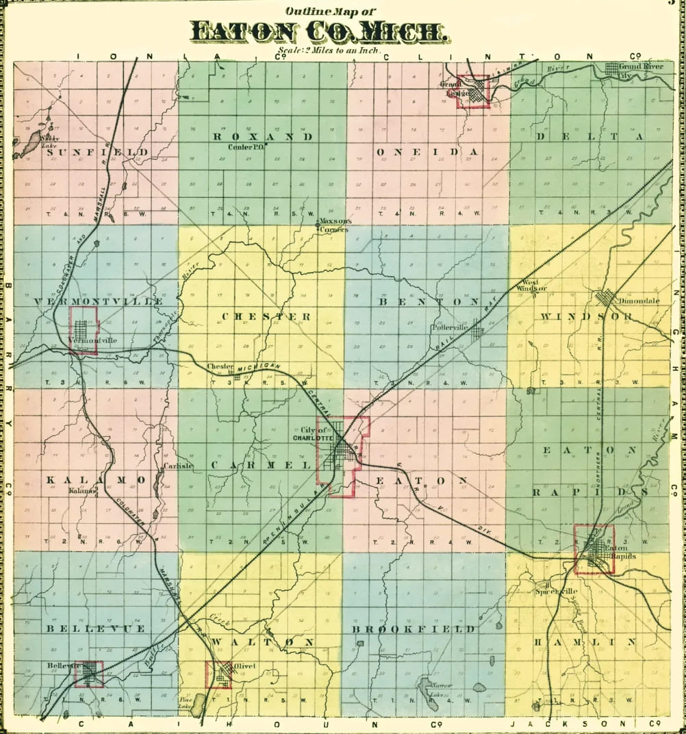 Eaton County Map 1873