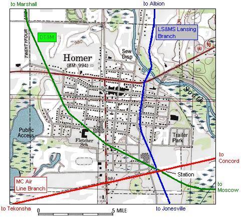 Homer Railroad Map