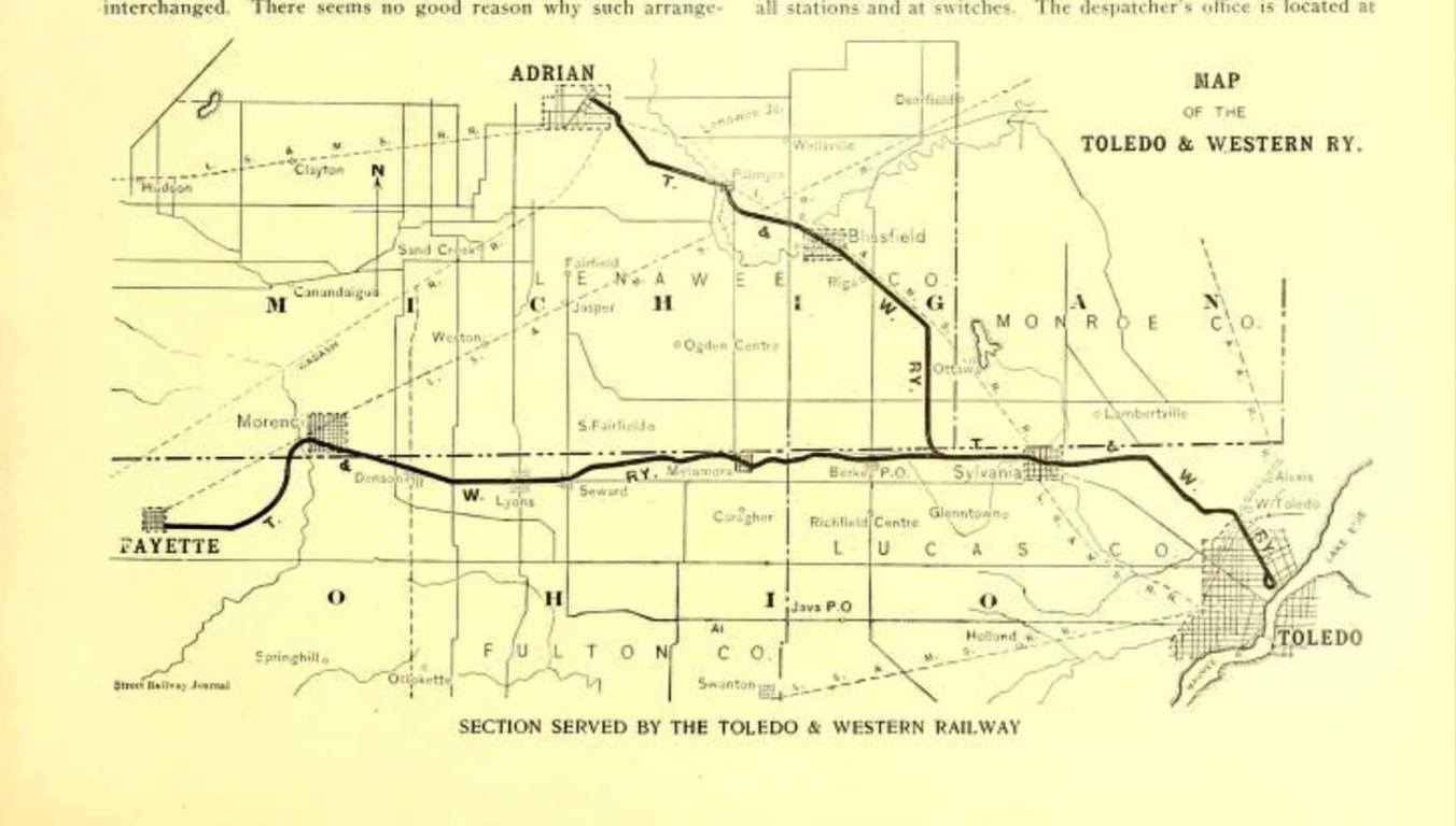 Toledo & Western Map