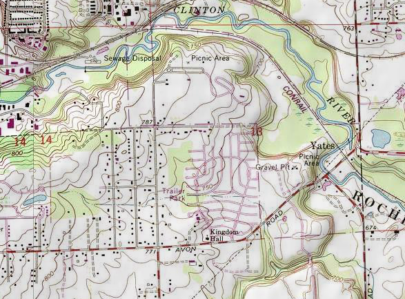 Yates, MI Map