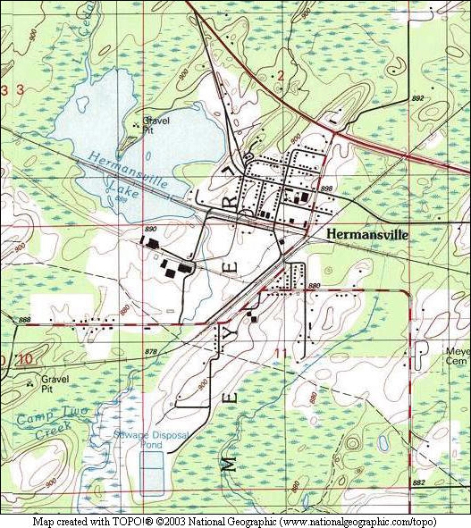 Hermansville MI railroad map