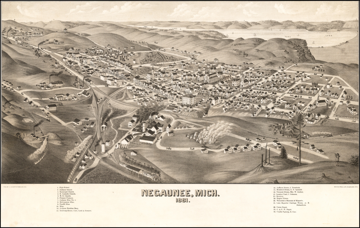 Negaunee Birds Eye View 1881