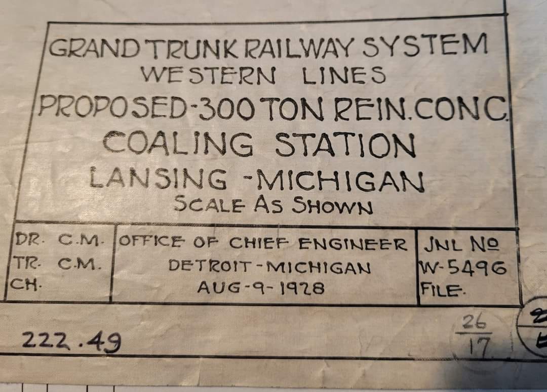 CN Lansing Coal Tower blueprints