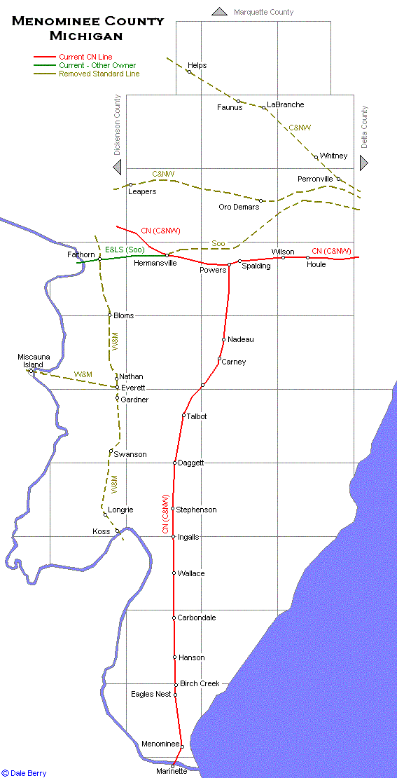 Menominee County Map