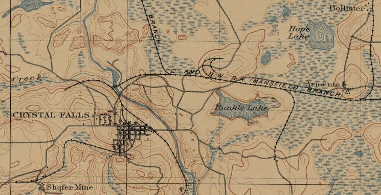 Early Crystal Falls Map