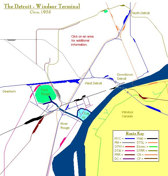 Detroit railroad terminal map