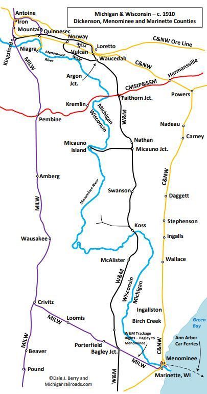 Menominee Railroad Map