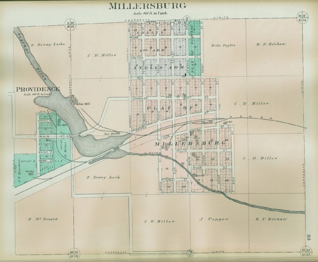 Early Millersburg MI Map